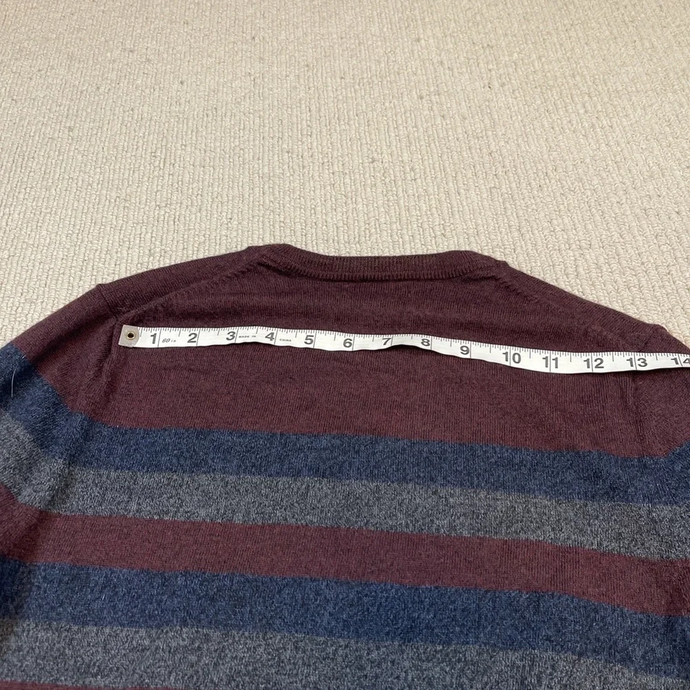 Banana Republic Sweater Mens Medium Striped Merino Wool Knit Crewneck Pullover